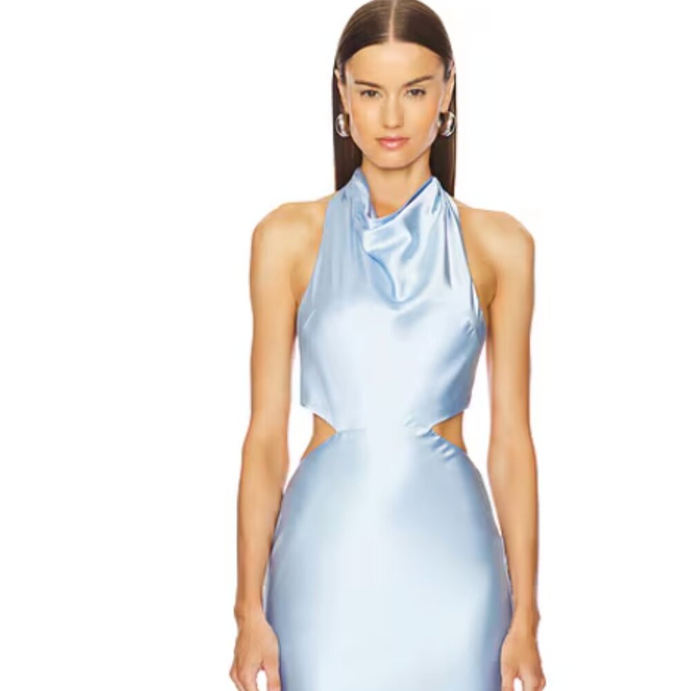 Michael Costello x REVOLVE Anya Gown in baby blue